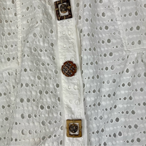 Chico’s White Eyelet Evie Peplum Jacket size XL - Picture 4 of 7